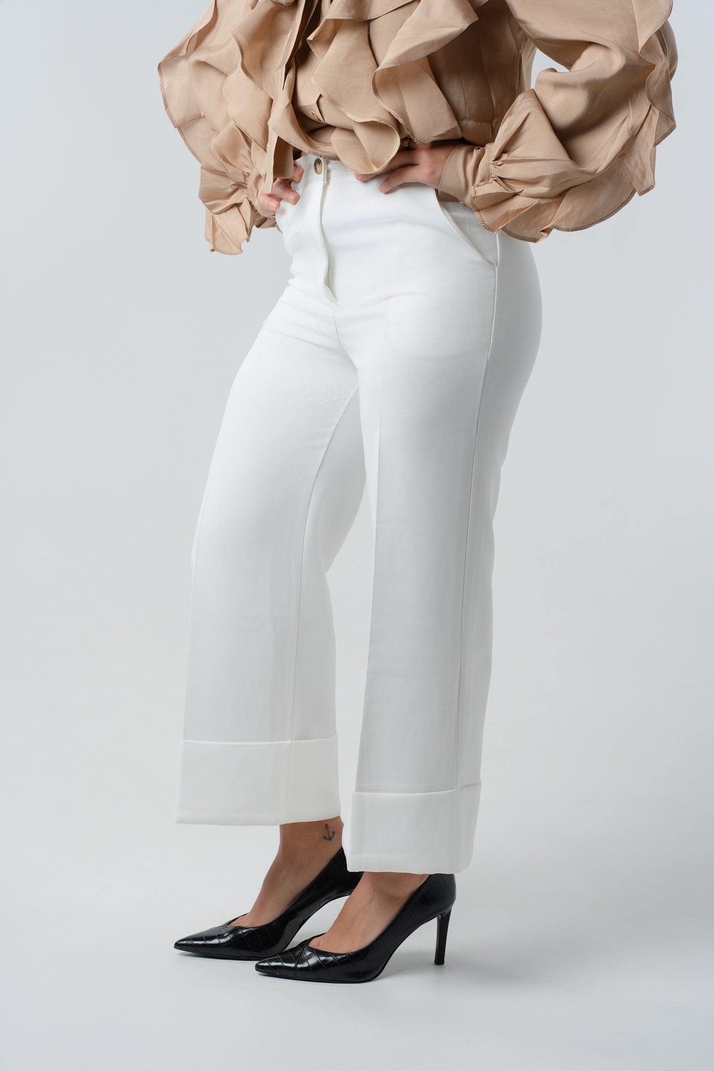 Pantalon Pinzas Blanco