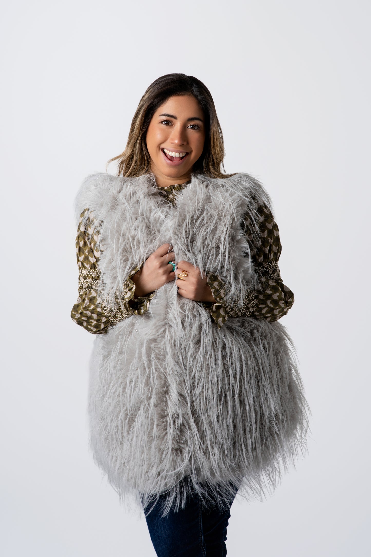 Chaleco Plumas Beige